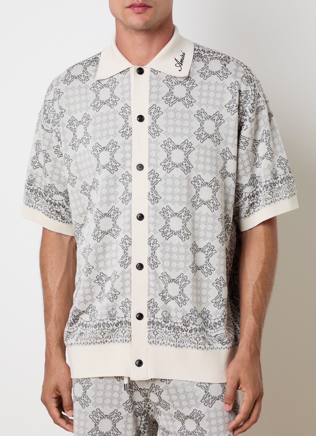 AMIRI Regular fit overhemd met print - detail donkerbeige