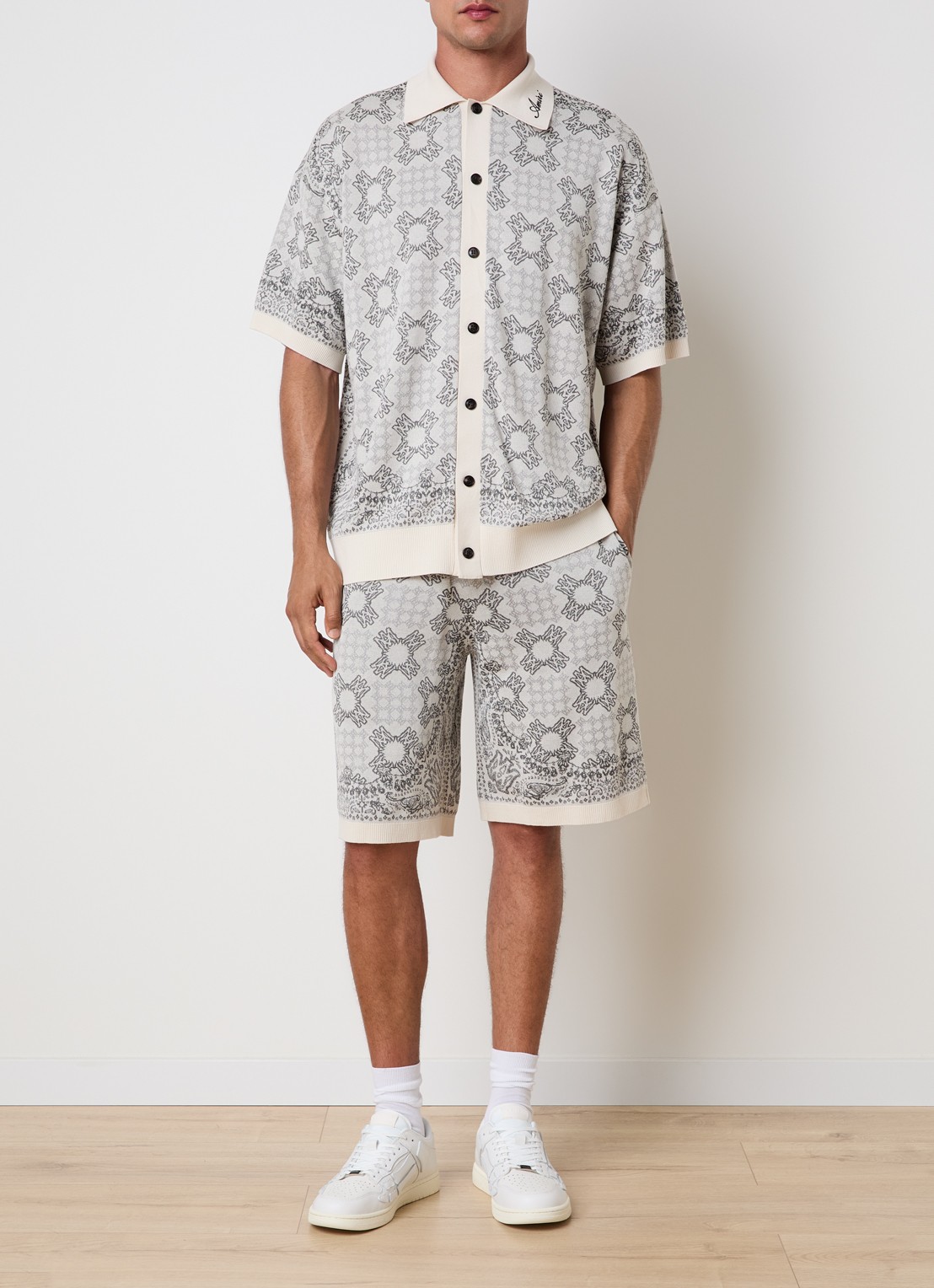 AMIRI Regular fit overhemd met print - voorkant 5 donkerbeige