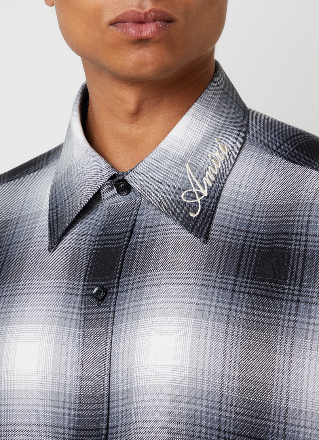 AMIRI Regular fit overhemd met ruitdessin - detail 5 grijs
