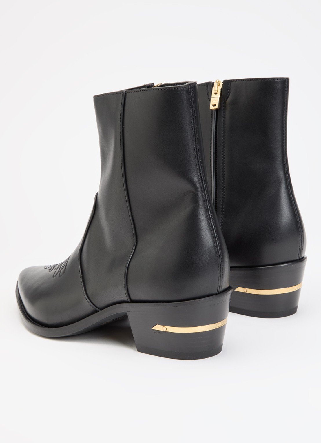 AMIRI Ryder cowboylaars van leer met metallic detail - achterkant 5 zwart
