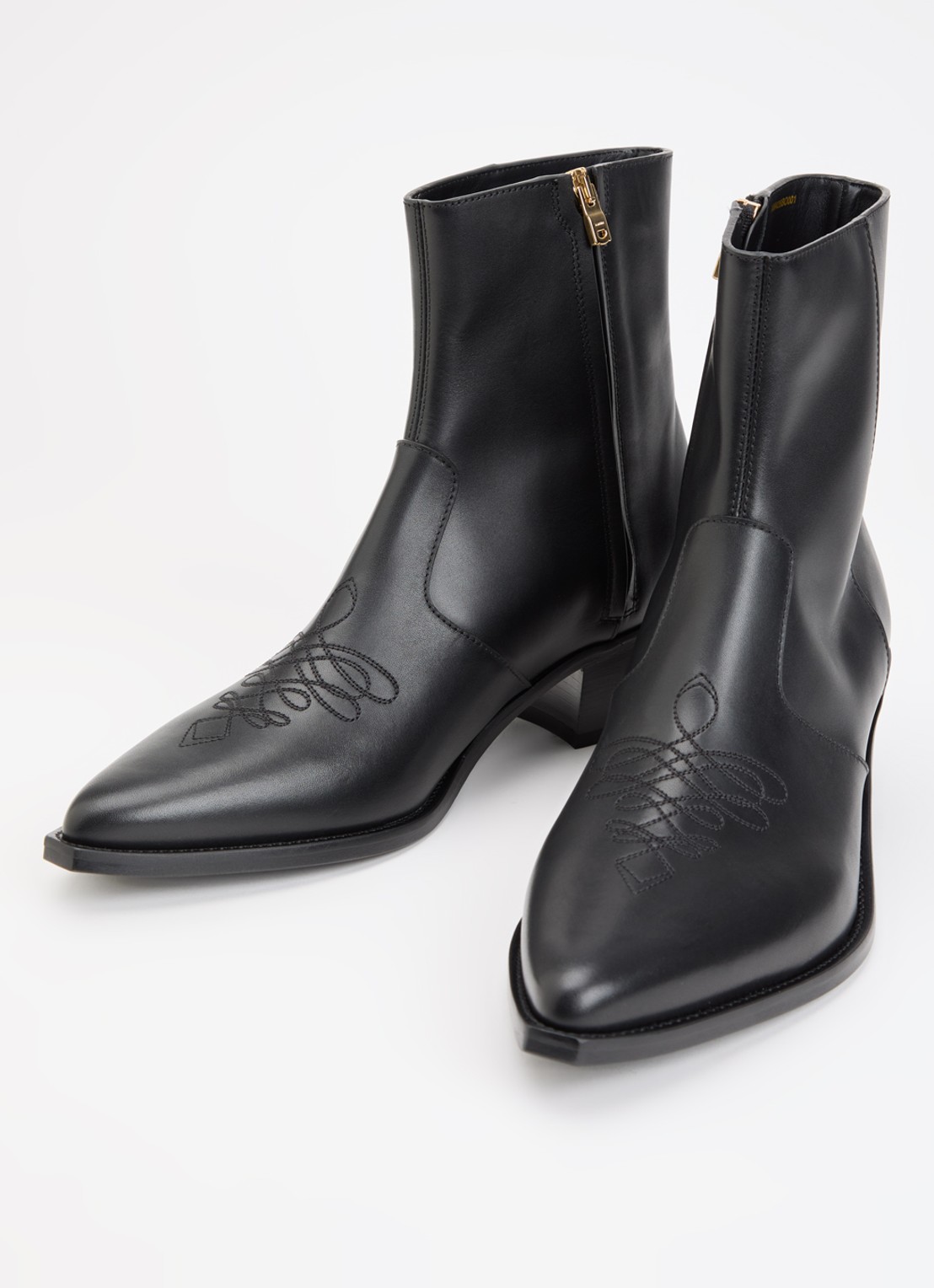 AMIRI Ryder cowboylaars van leer met metallic detail - detail zwart