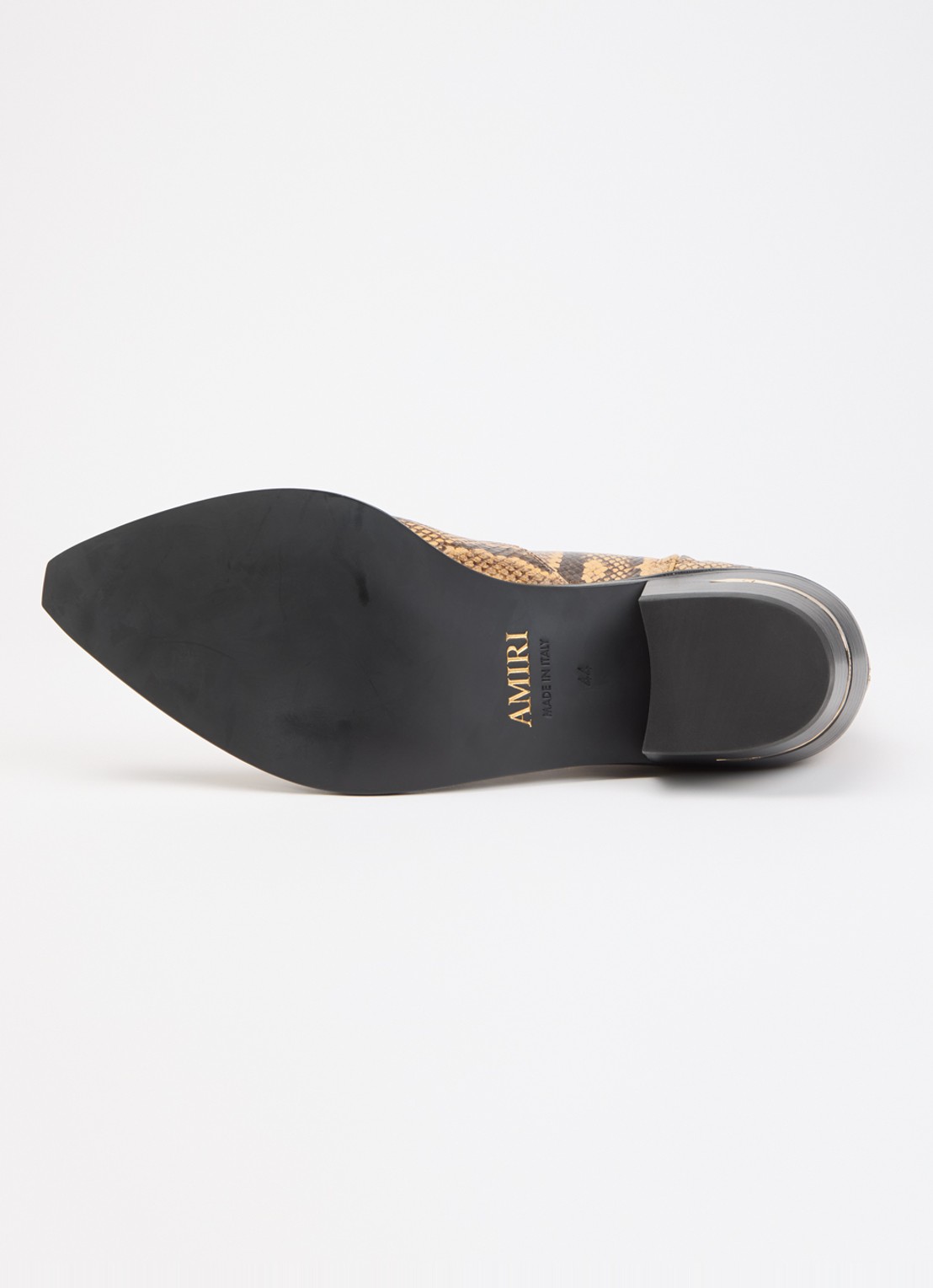 AMIRI Ryder cowboylaars van leer met slangenprint - detail 2 beige