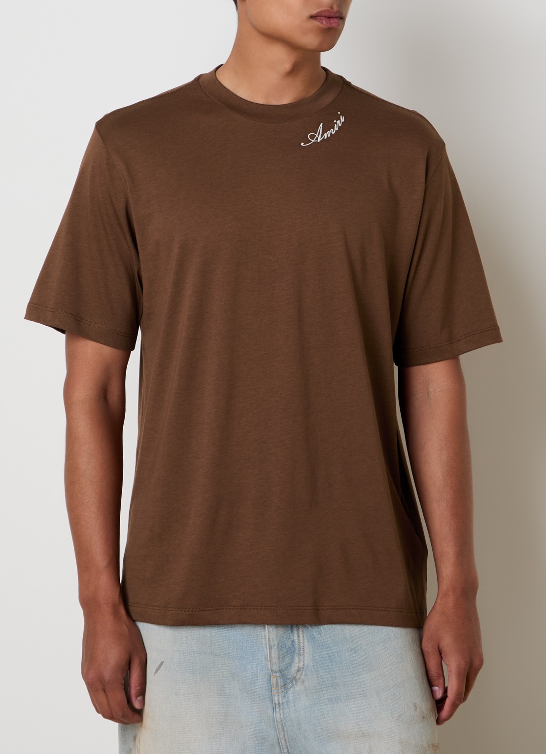 AMIRI Script T-shirt met logo - detail 4 cognac
