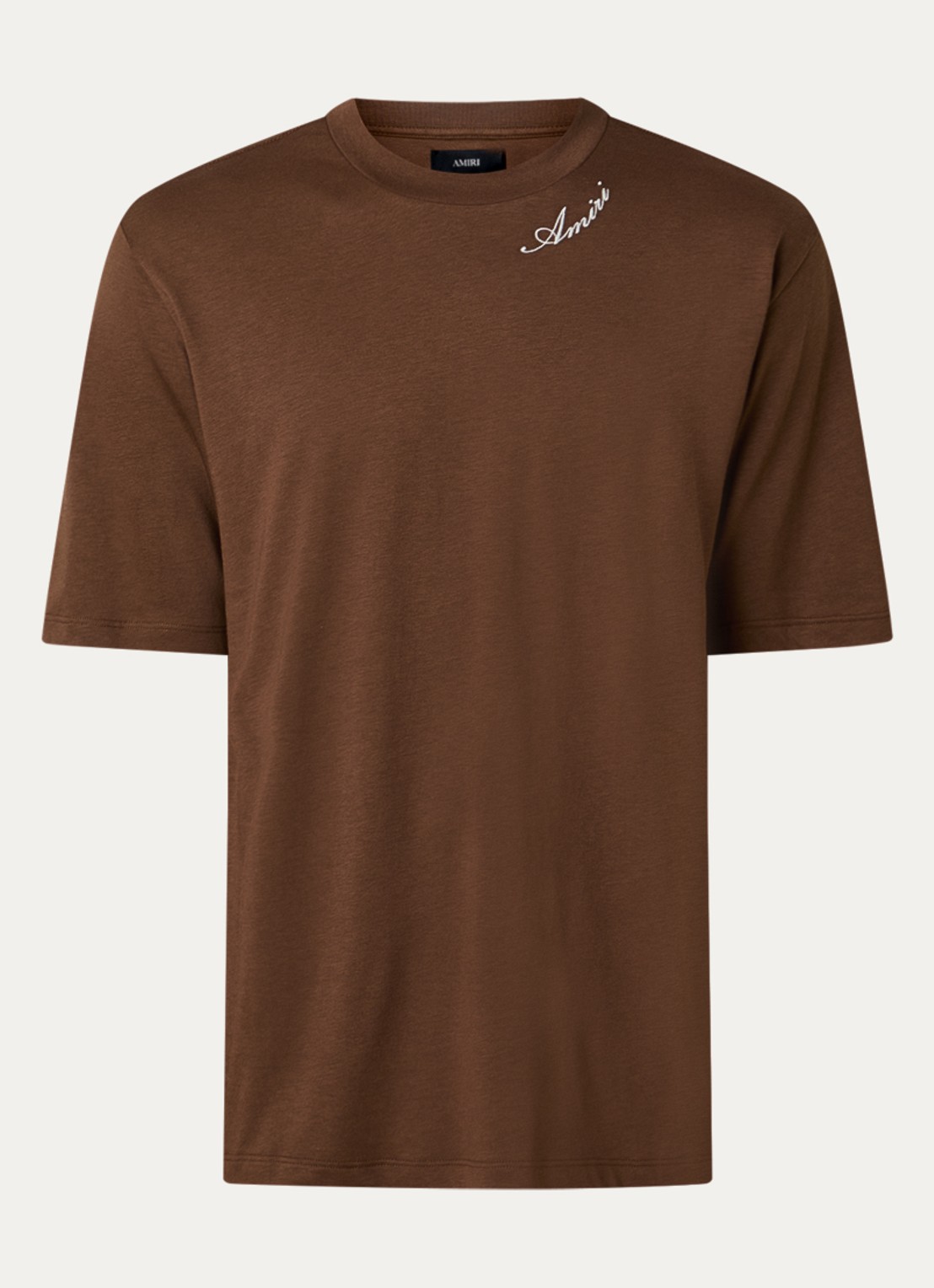 AMIRI Script T-shirt met logo - voorkant 2 cognac