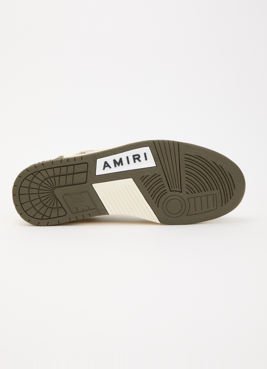 AMIRI Skel Top Low sneaker van suède met leren details - detail 3 bronsgroen