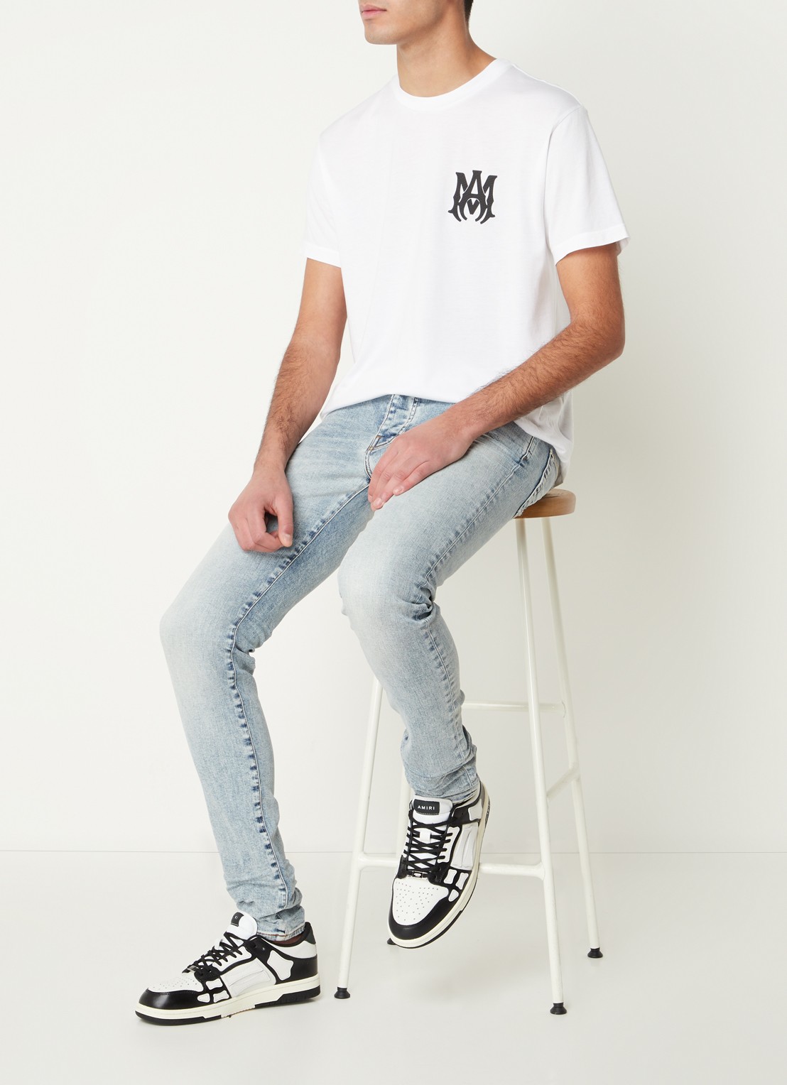 AMIRI Skel Top sneaker van leer - voorkant 3 zwart