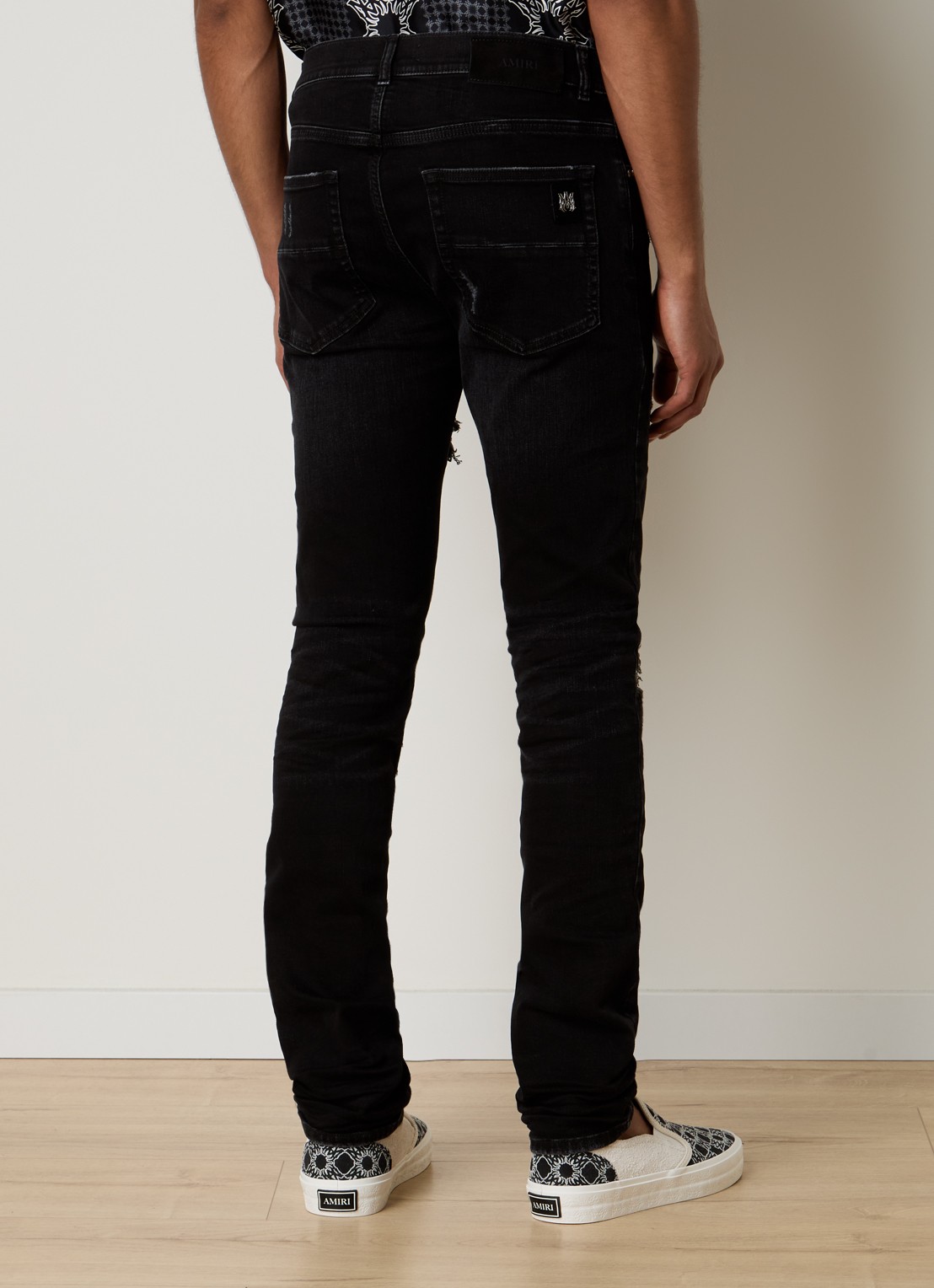 AMIRI Skinny jeans met studs - achterkant 6 zwart