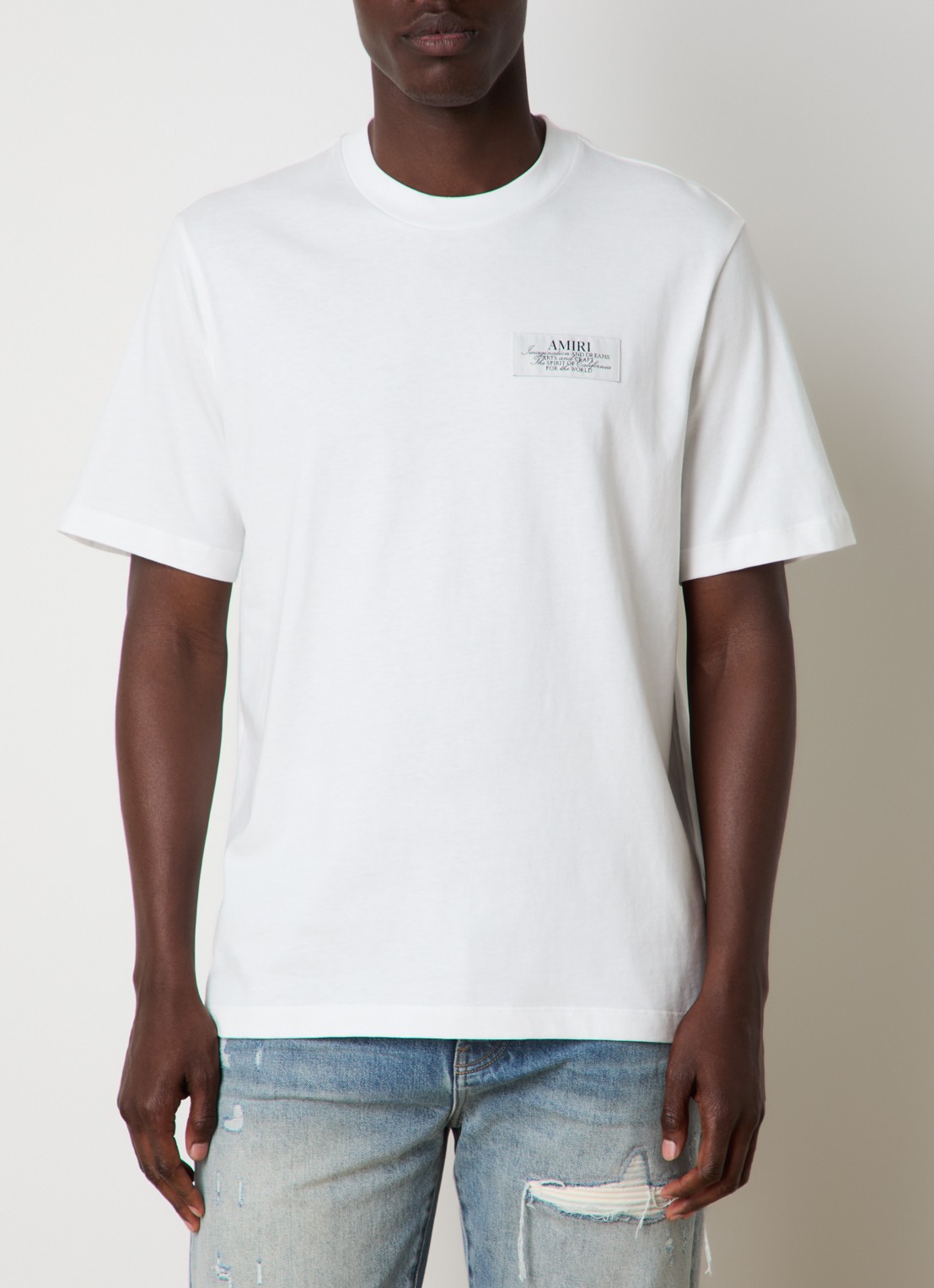 AMIRI Spirit T-shirt met logo- en backprint - achterkant 5 gebroken wit