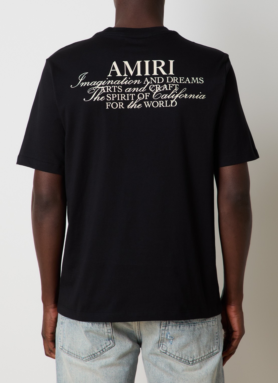 AMIRI Spirit T-shirt met logo- en backprint - detail zwart