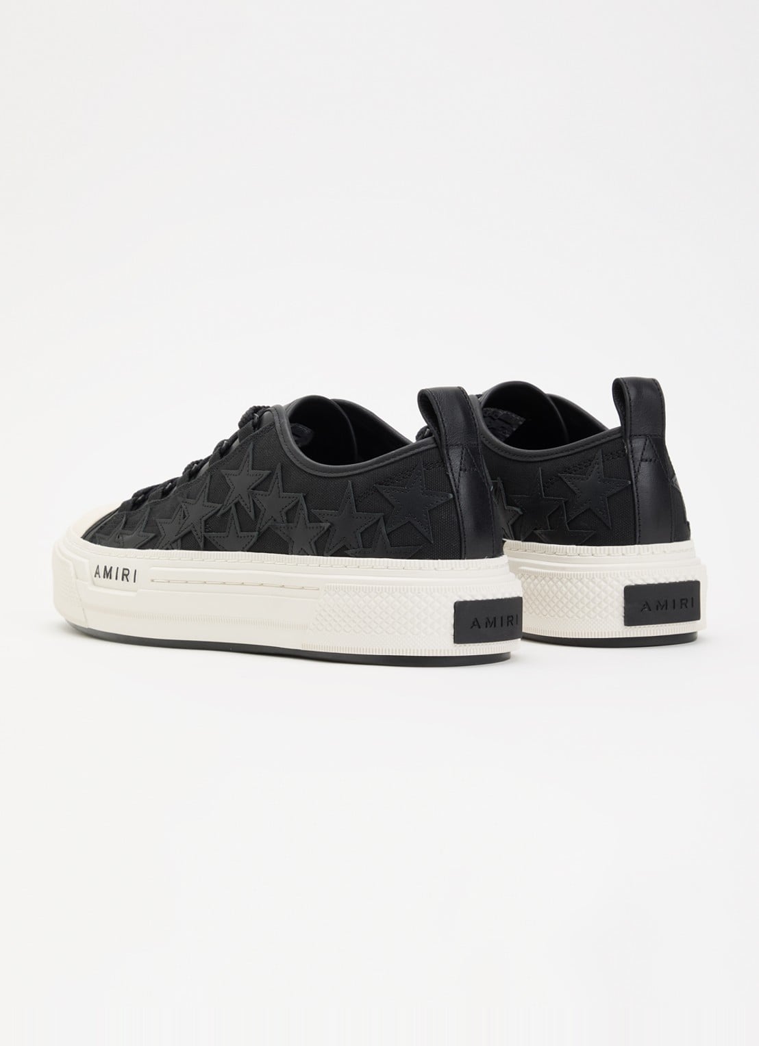 AMIRI Stars Court Low sneaker van canvas met details van leer - achterkant zwart
