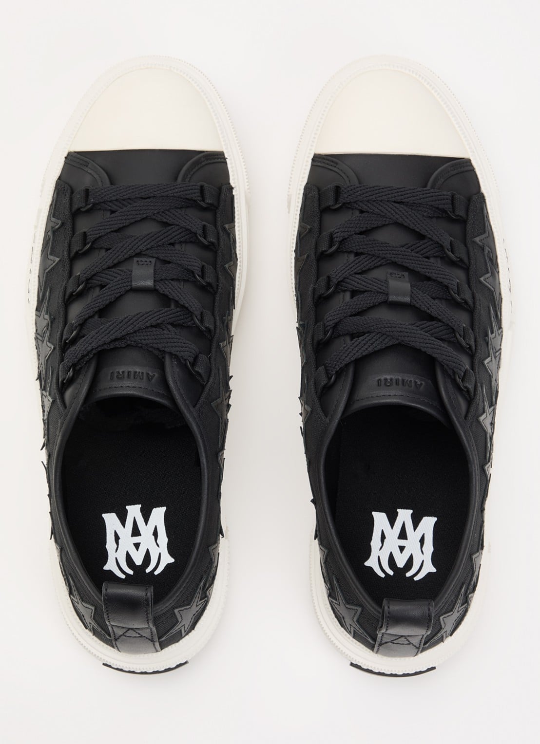 AMIRI Stars Court Low sneaker van canvas met details van leer - detail 3 zwart