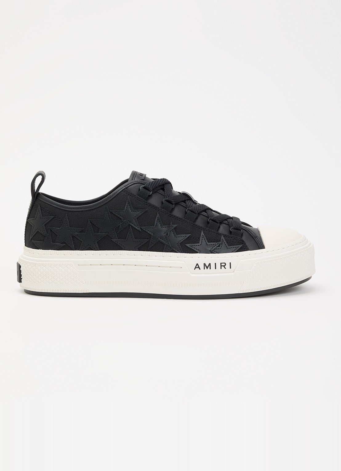 AMIRI Stars Court Low sneaker van canvas met details van leer - voorkant 6 zwart