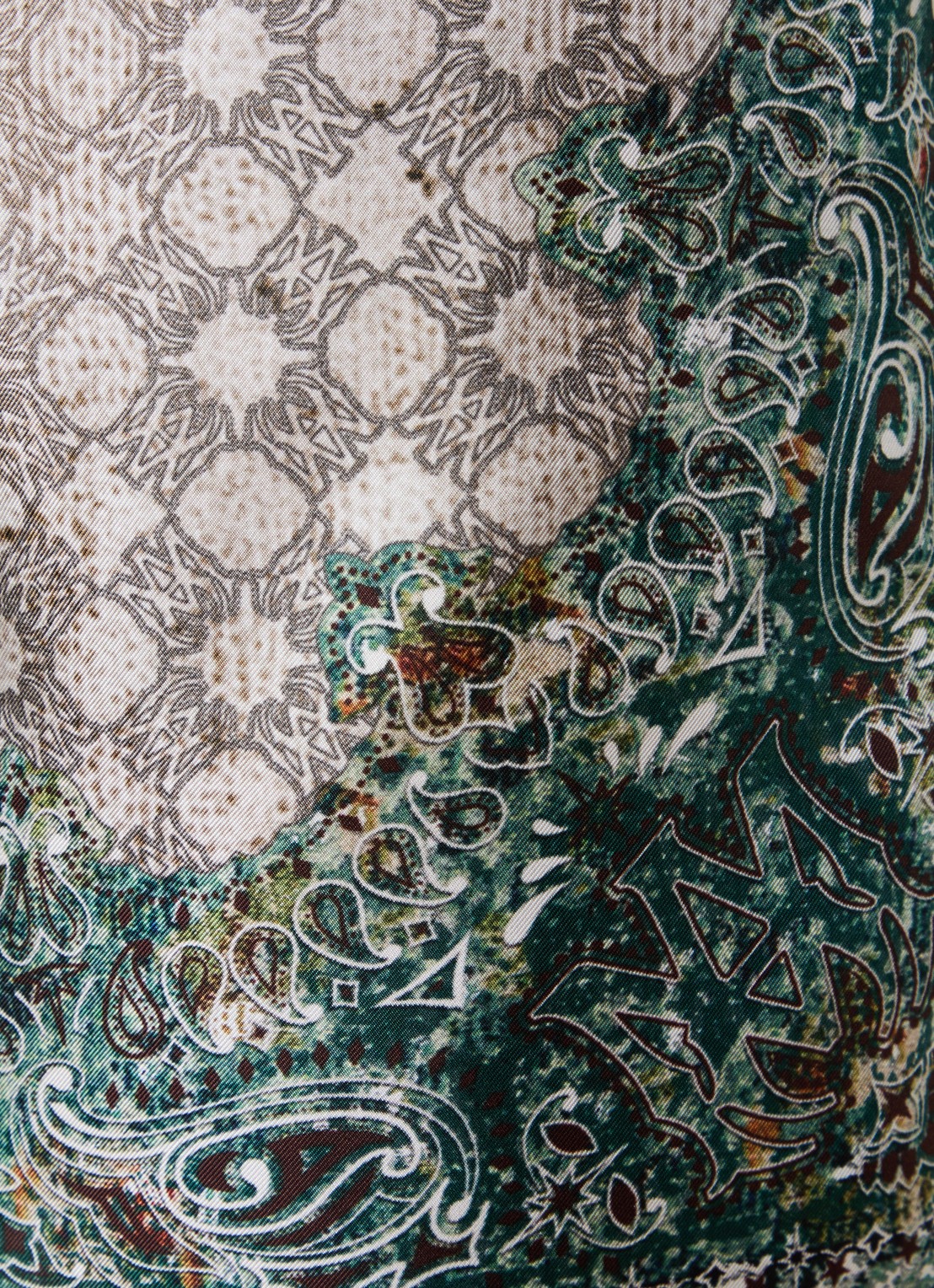 AMIRI Straight fit korte broek van zijde met print - detail 4 donkergroen