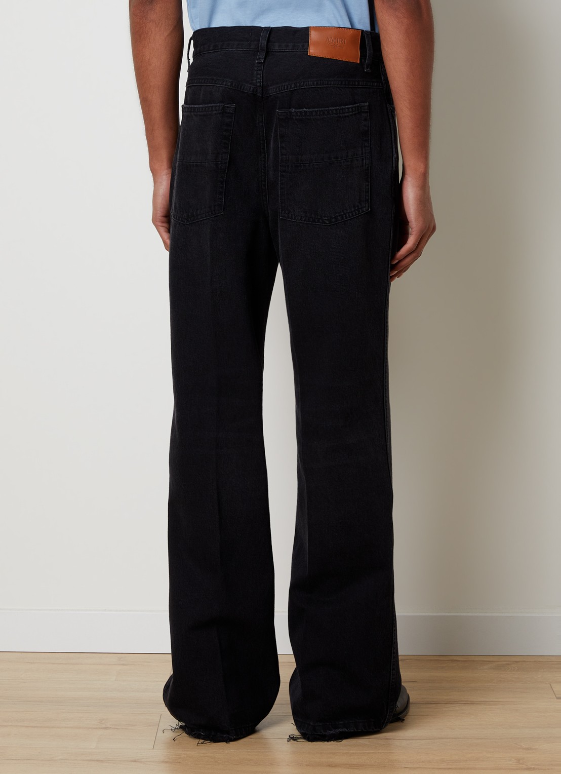 AMIRI Straight leg jeans met verwassen afwerking - achterkant zwart