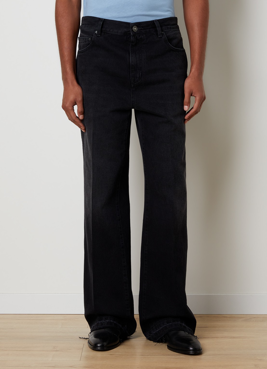 AMIRI Straight leg jeans met verwassen afwerking - detail 4 zwart
