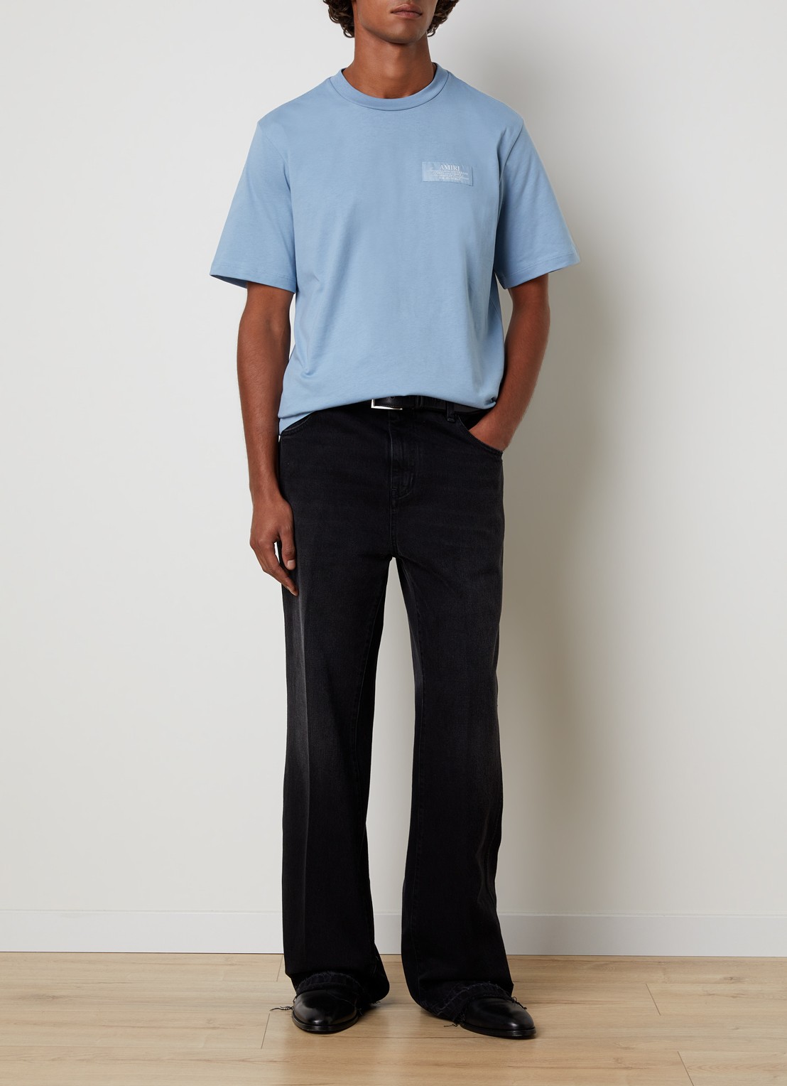AMIRI Straight leg jeans met verwassen afwerking - voorkant 3 zwart