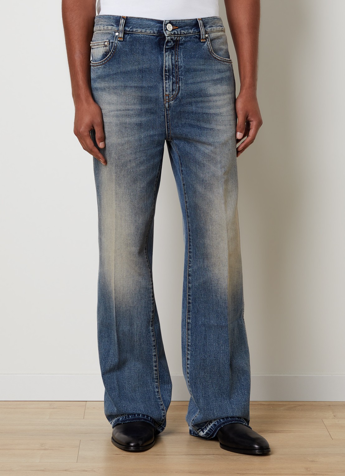 AMIRI Straight leg jeans met verwassen afwerking - detail 2 indigo