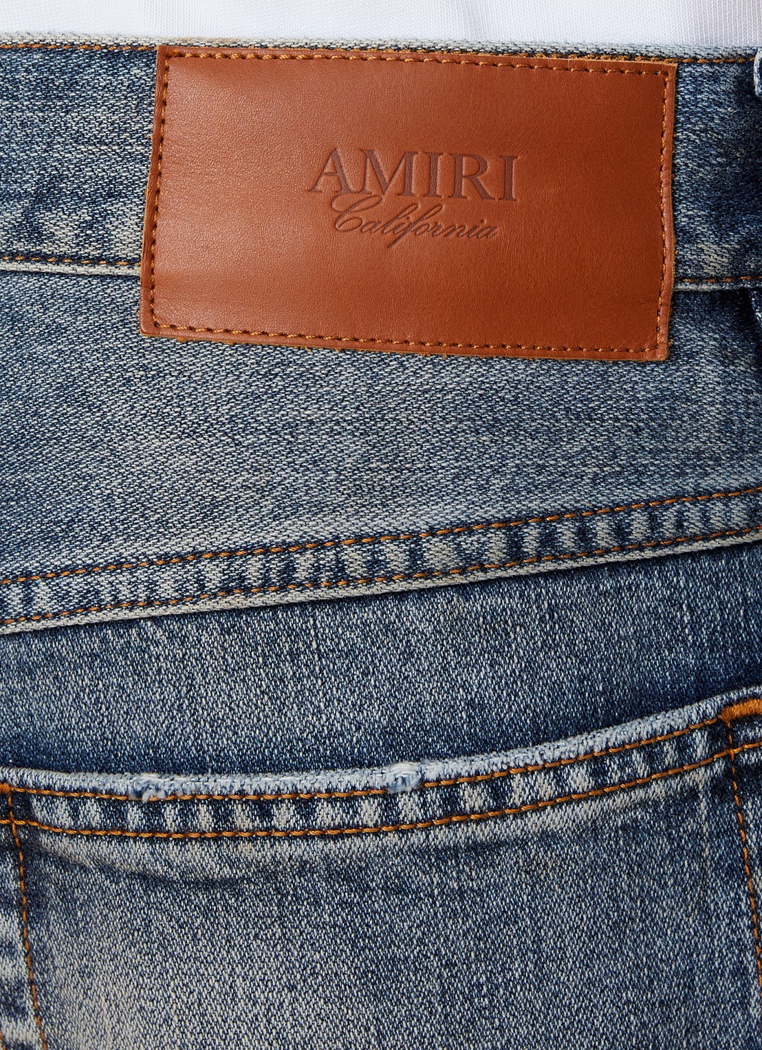 AMIRI Straight leg jeans met verwassen afwerking - detail 4 indigo