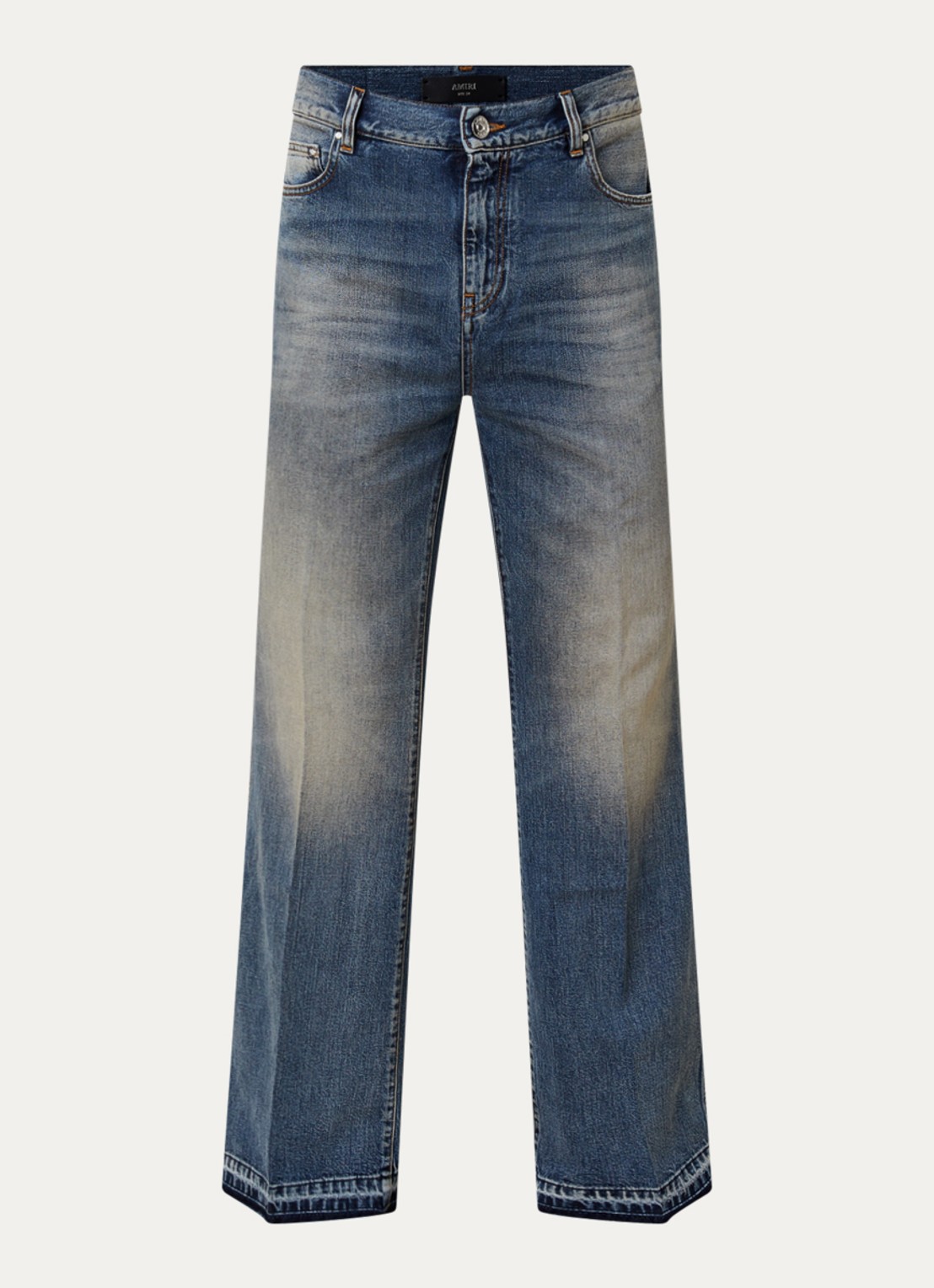 AMIRI Straight leg jeans met verwassen afwerking - voorkant 5 indigo