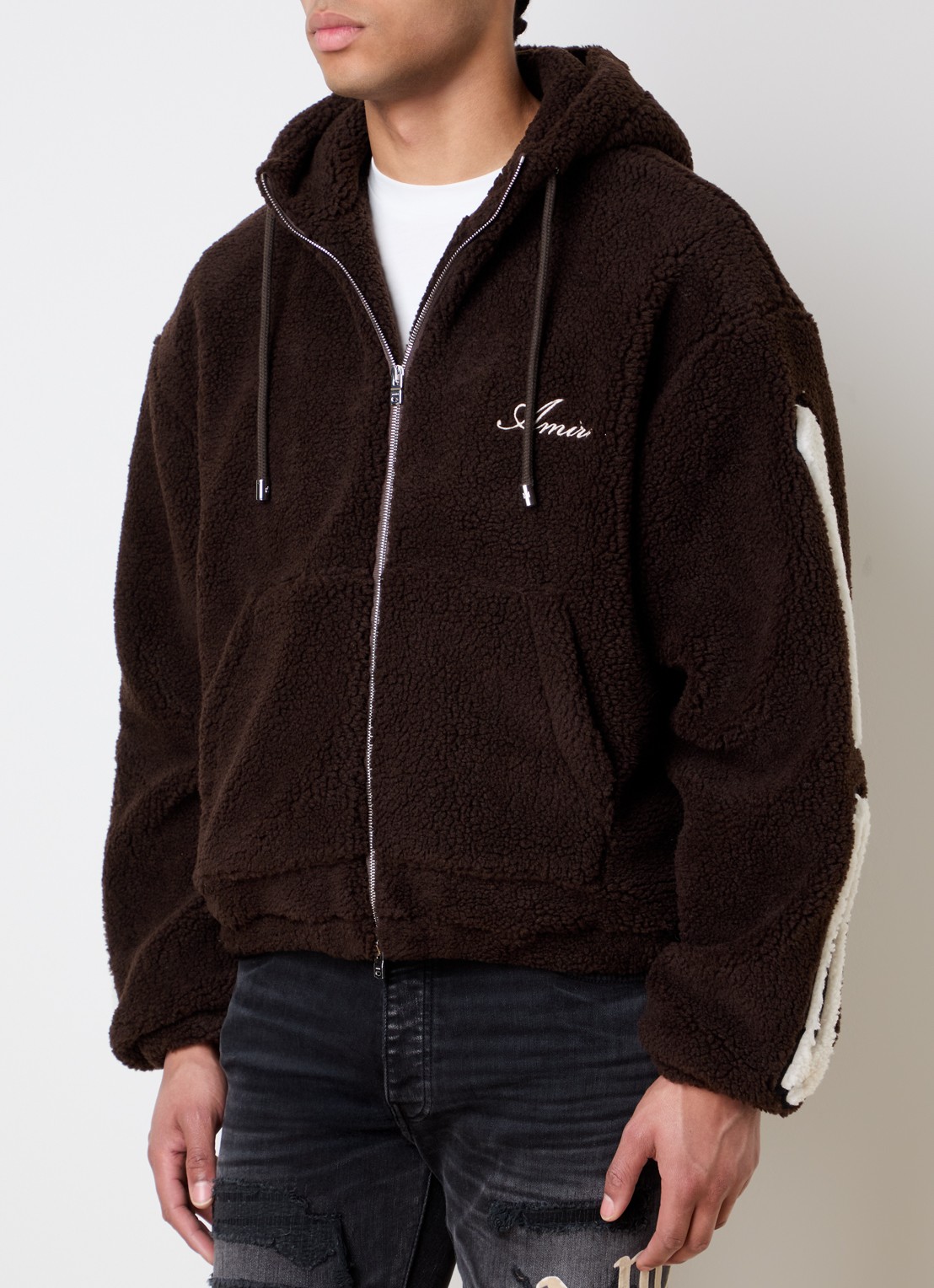 AMIRI Sweatvest met logo en steekzakken - detail 4 donkerbruin