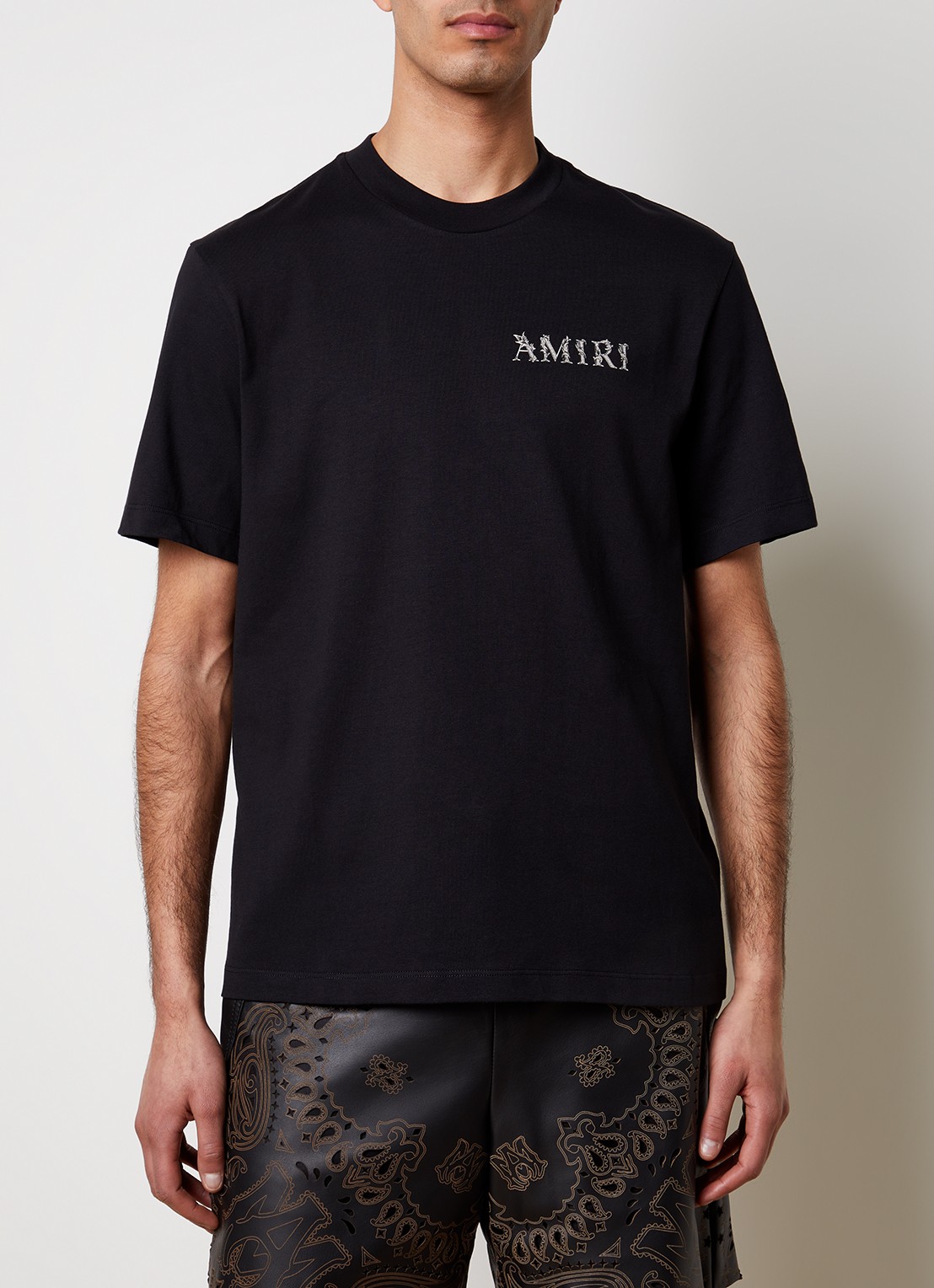 AMIRI T-shirt met logo- en backprint - achterkant 3 zwart