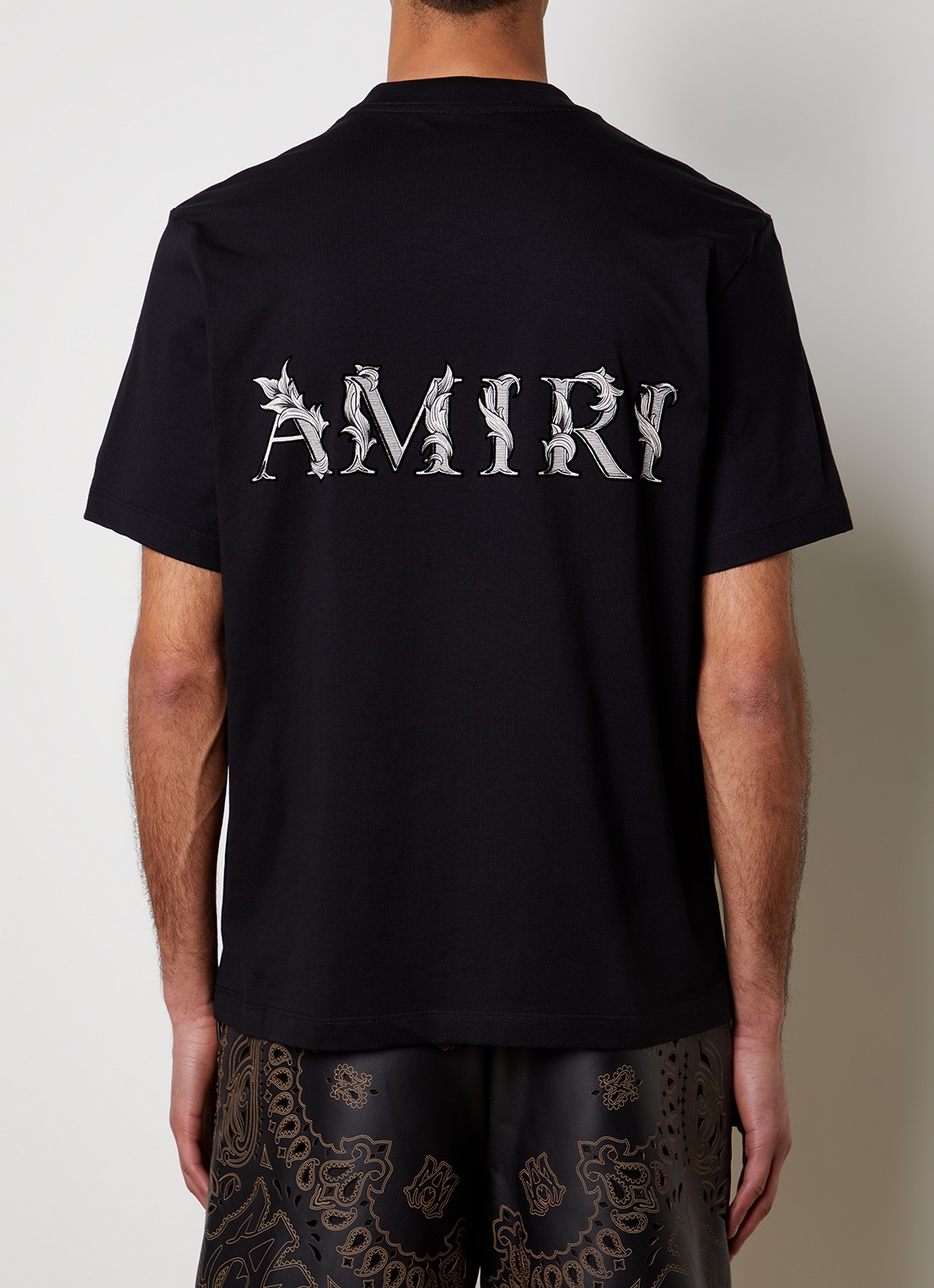 AMIRI T-shirt met logo- en backprint - detail 4 zwart
