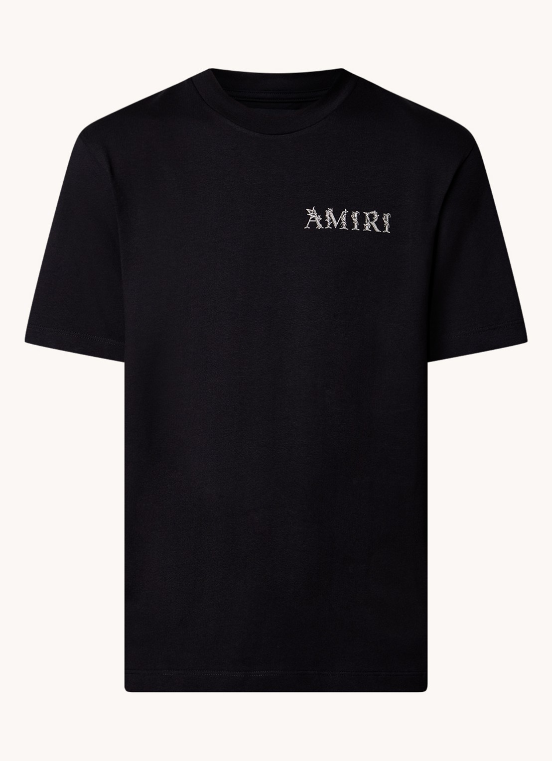 AMIRI T-shirt met logo- en backprint - voorkant zwart