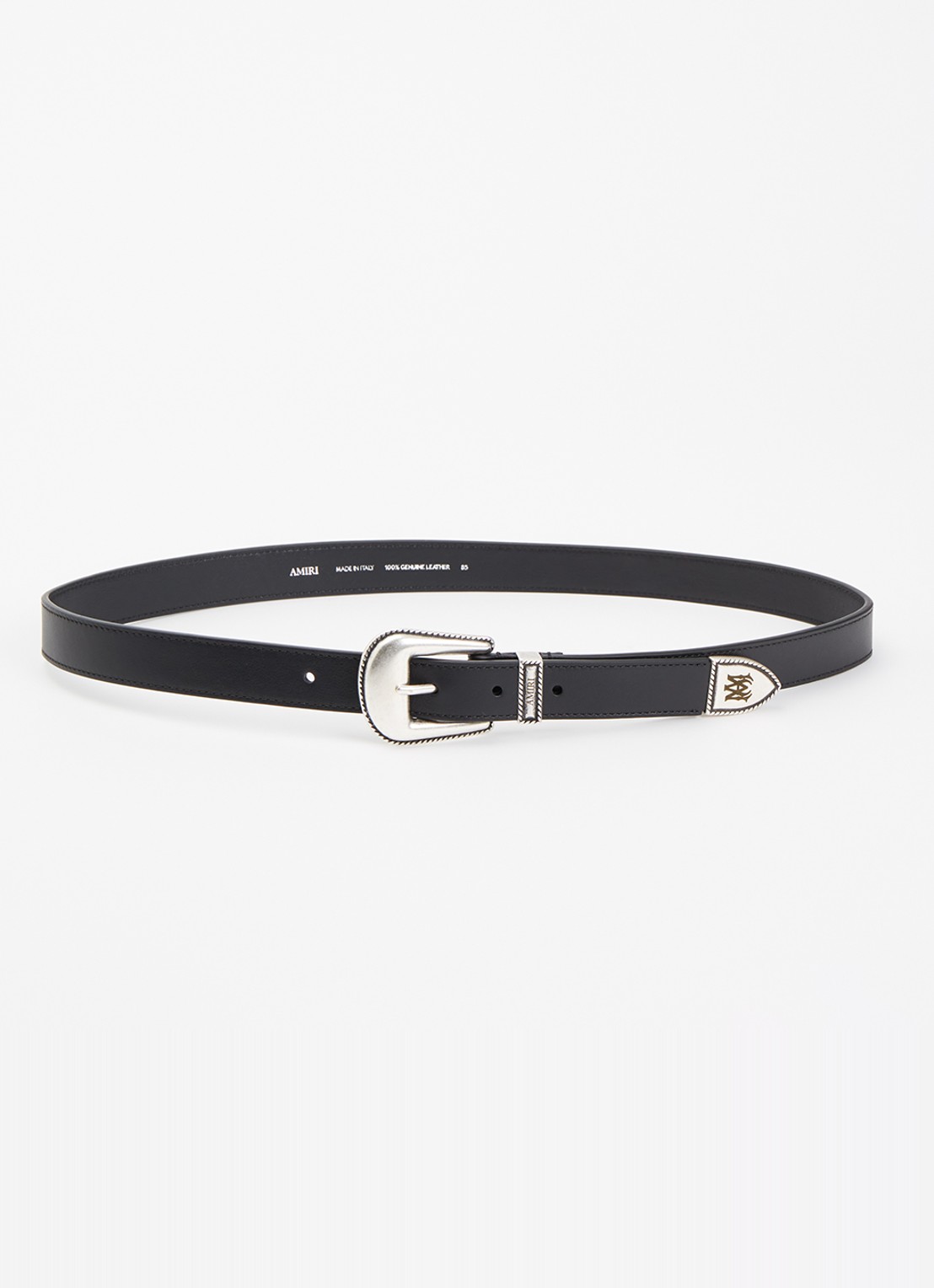 AMIRI Western riem van leer  - voorkant zwart