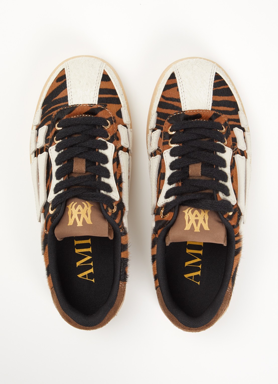 AMIRI Zebra Pacific Bones sneaker van leer met suède details - detail 2 bruin