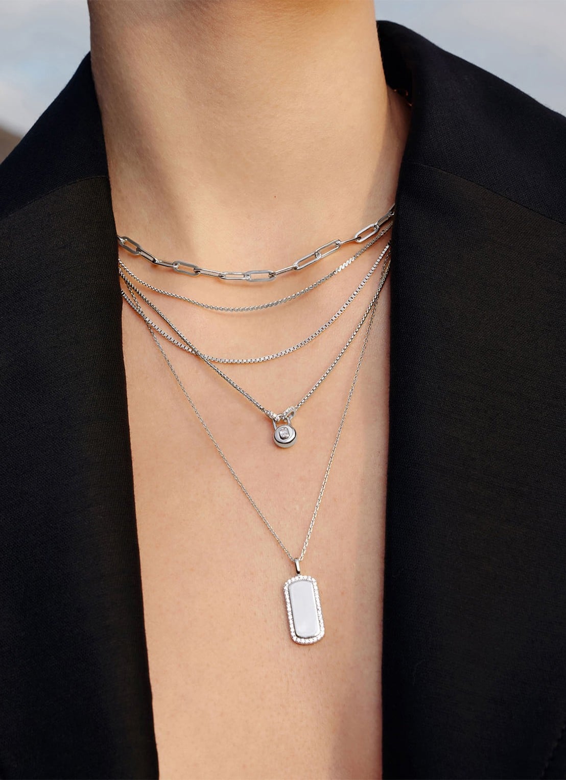 Ania Haie Box ketting S van zilver - voorkant 2 zilver