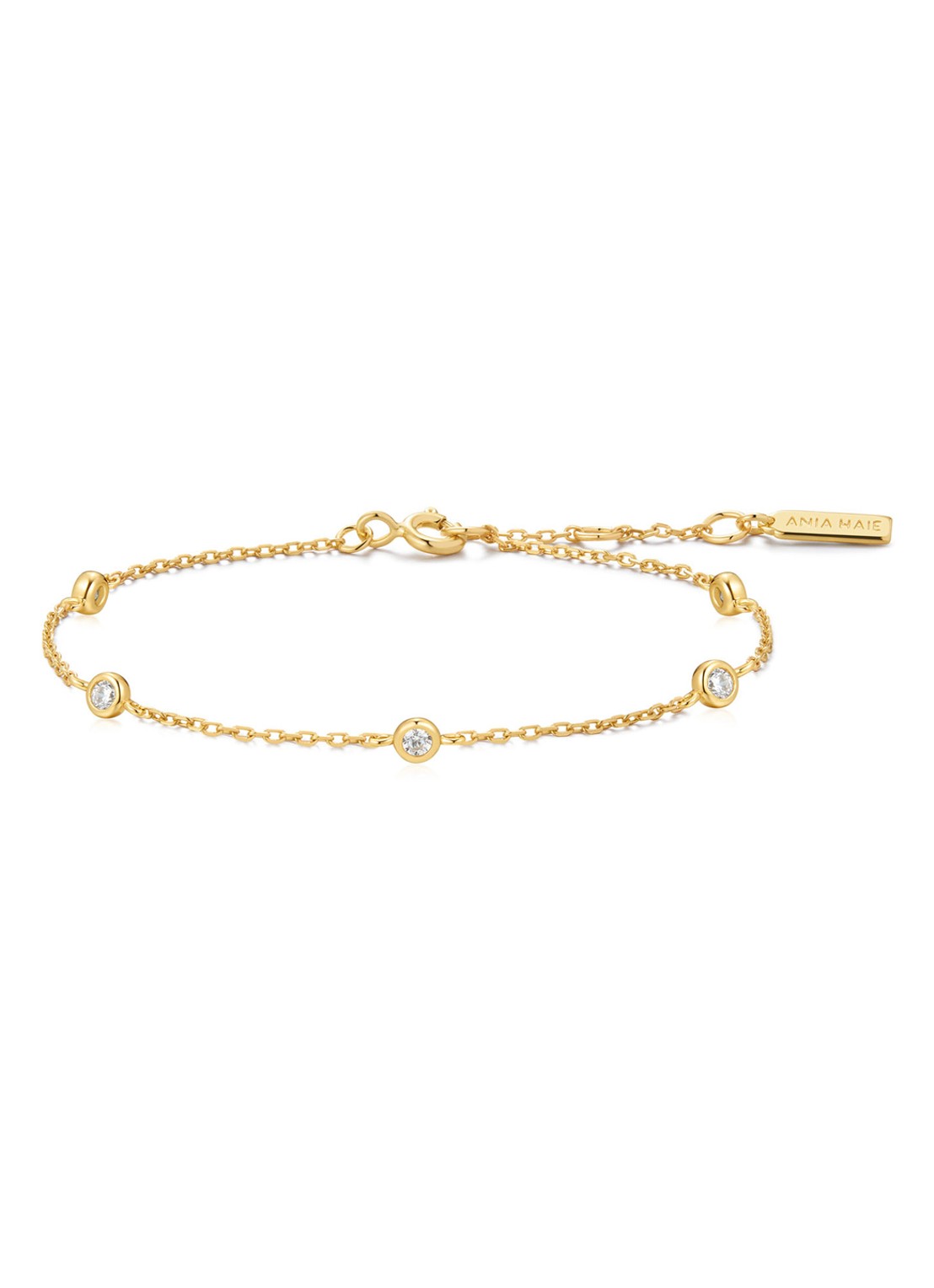 Ania Haie Classic Station armband S verguld - voorkant goud