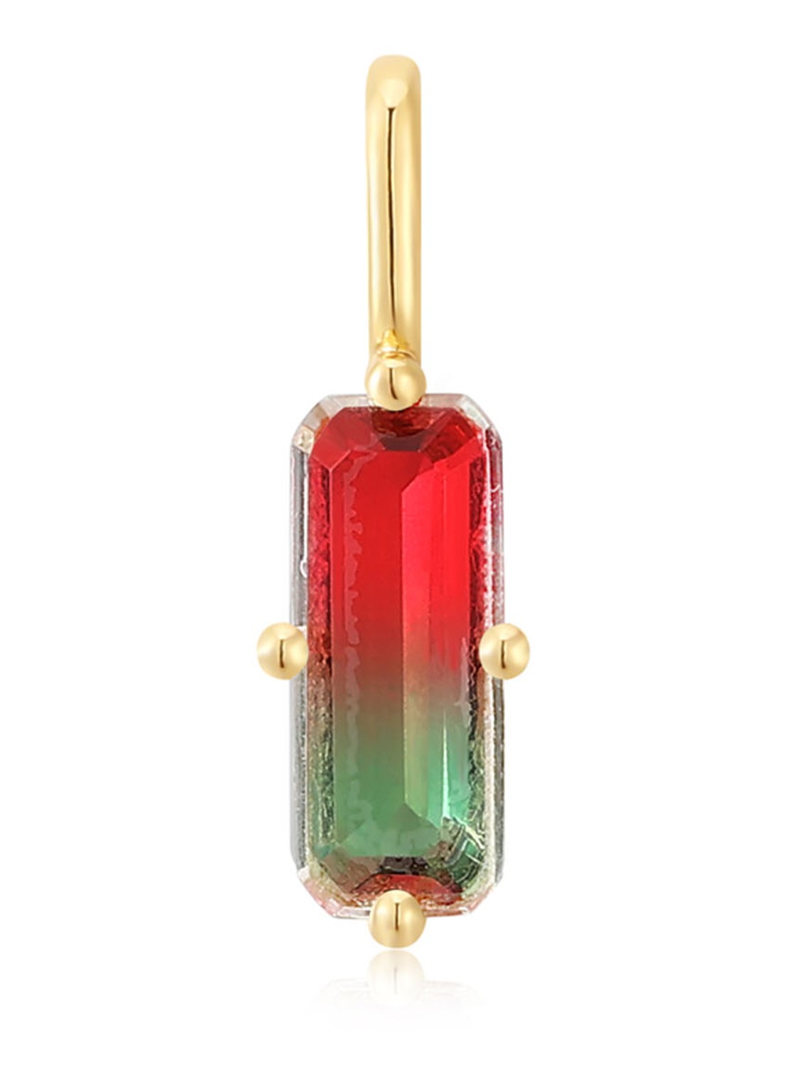 Ania Haie Faceted Red hanger S verguld - voorkant goud