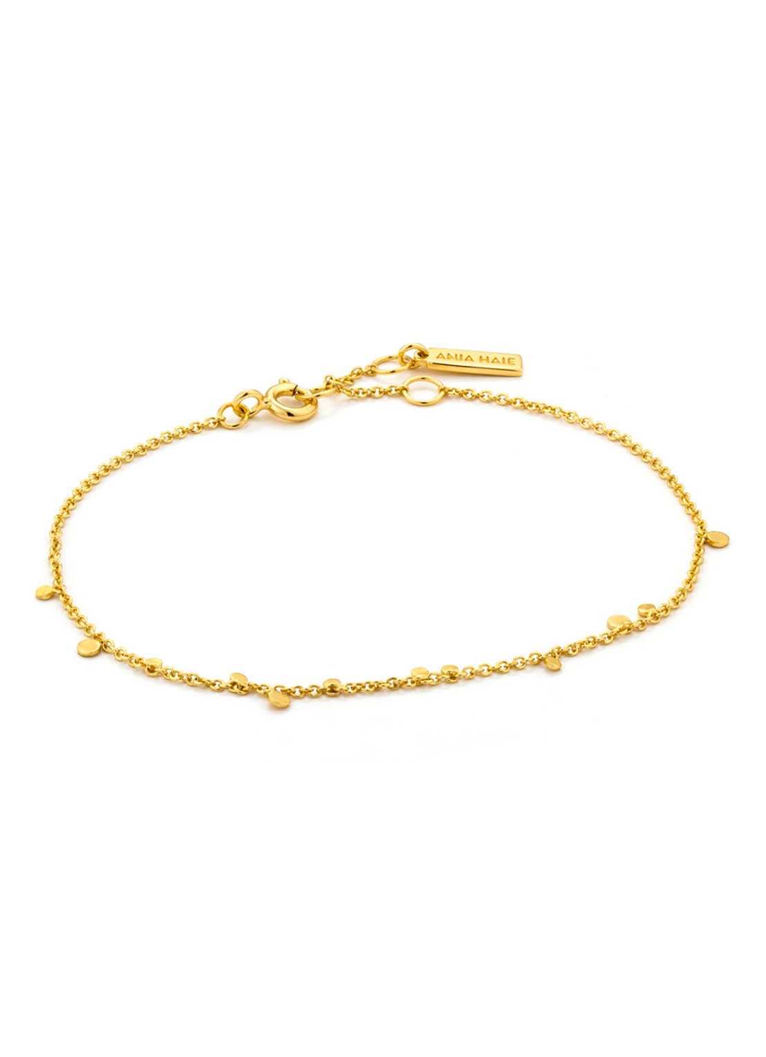 Ania Haie Geometry Mixed Discs armband M van zilver - voorkant 4 goud
