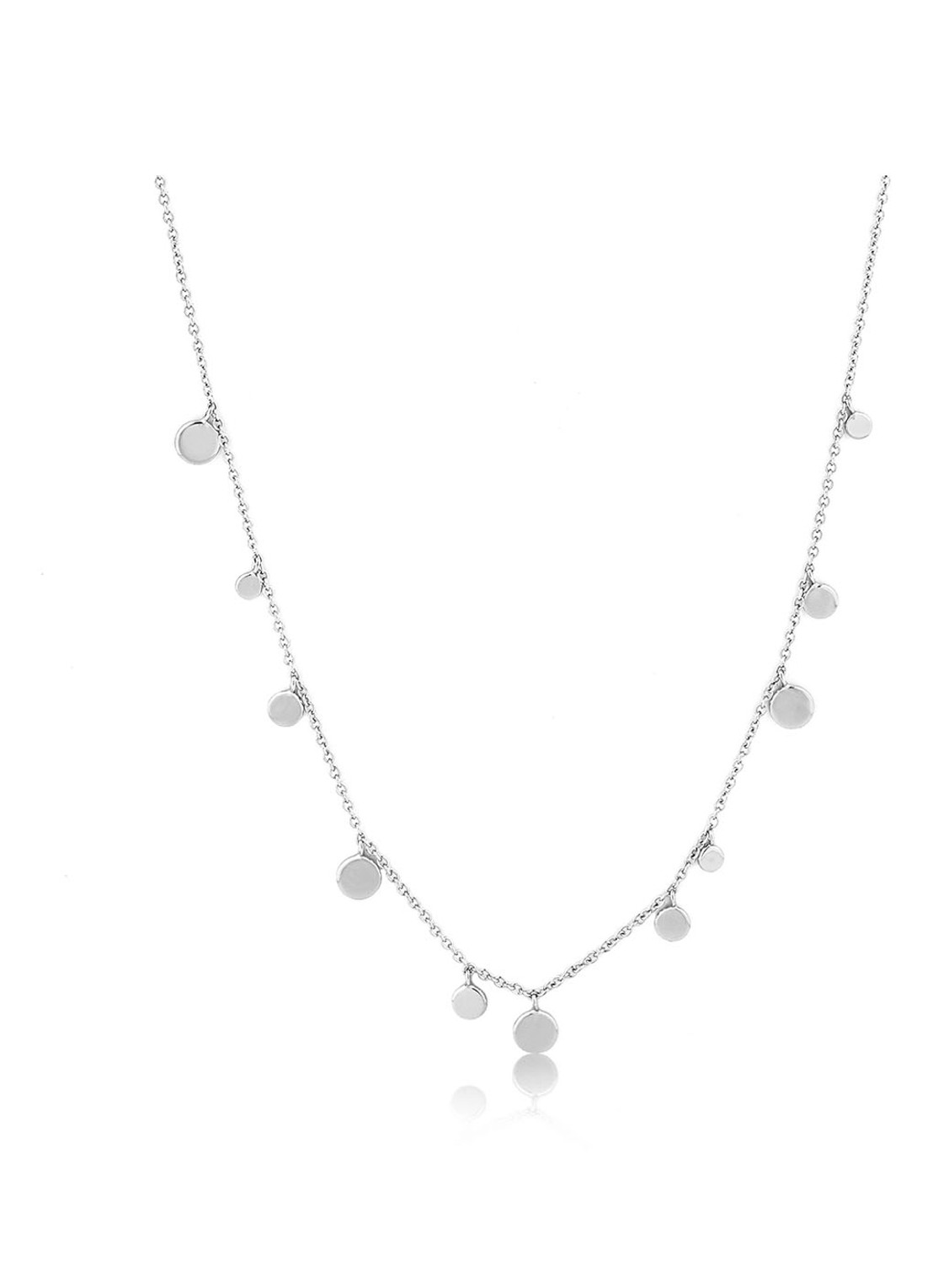 Ania Haie Geometry Mixed Discs ketting M van zilver - voorkant zilver