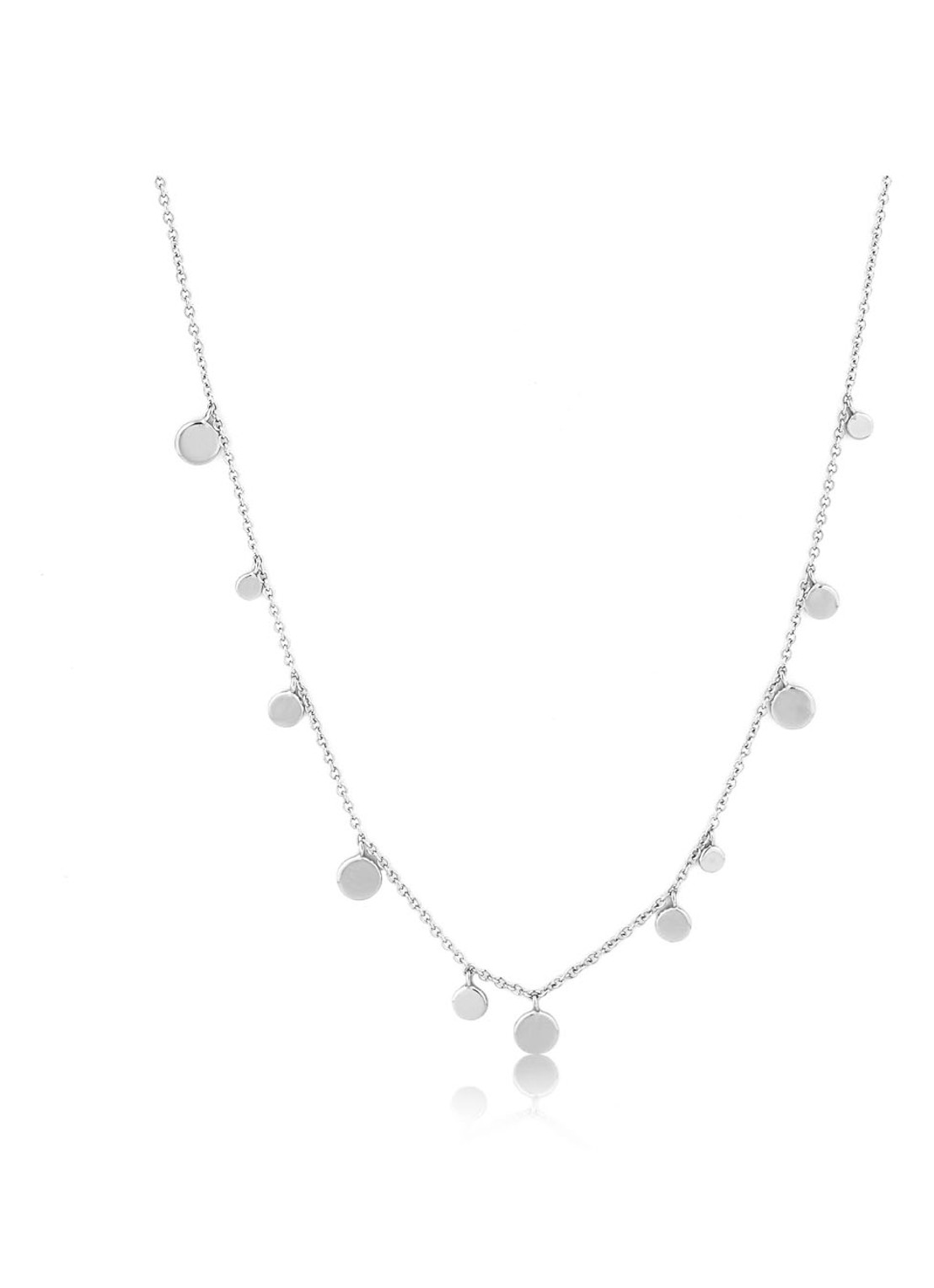 Ania Haie Geometry Mixed Discs ketting M van zilver - voorkant 3 zilver