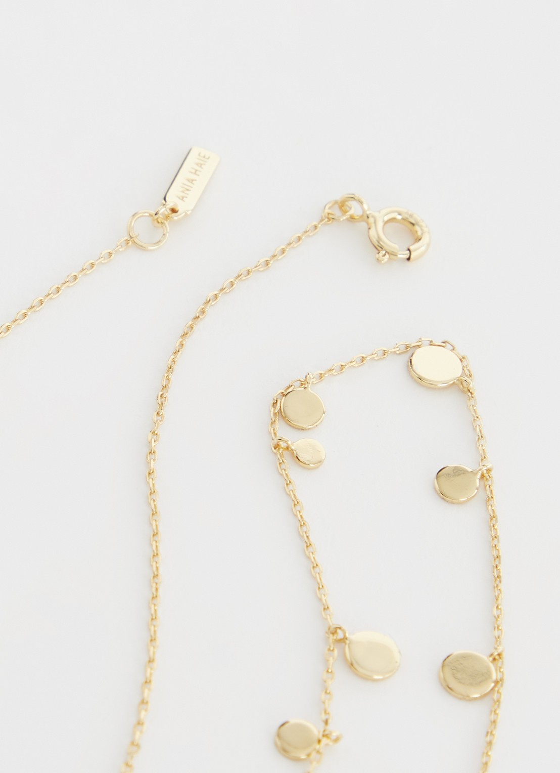 Ania Haie Geometry Mixed Discs ketting M van zilver - detail 3 goud