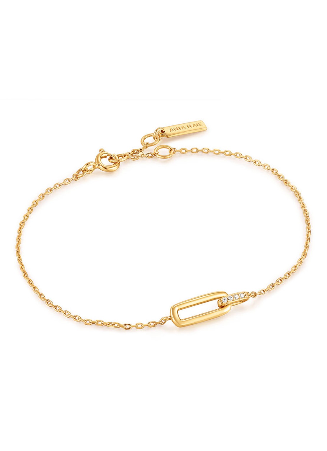 Ania Haie Glam Interlock armband verguld - voorkant goud