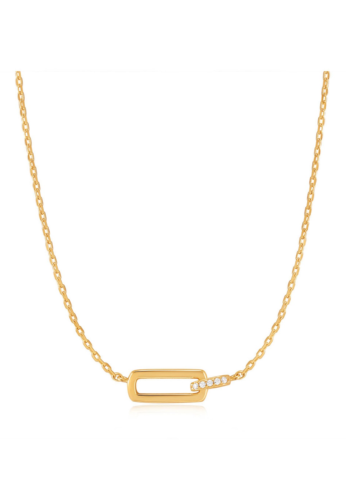 Ania Haie Glam Interlock ketting verguld - voorkant 2 goud