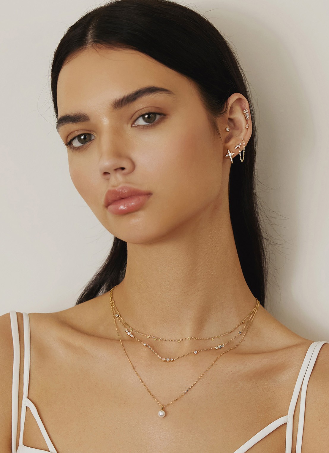 Ania Haie Mini Disc Stacking ketting verguld - voorkant 2 goud