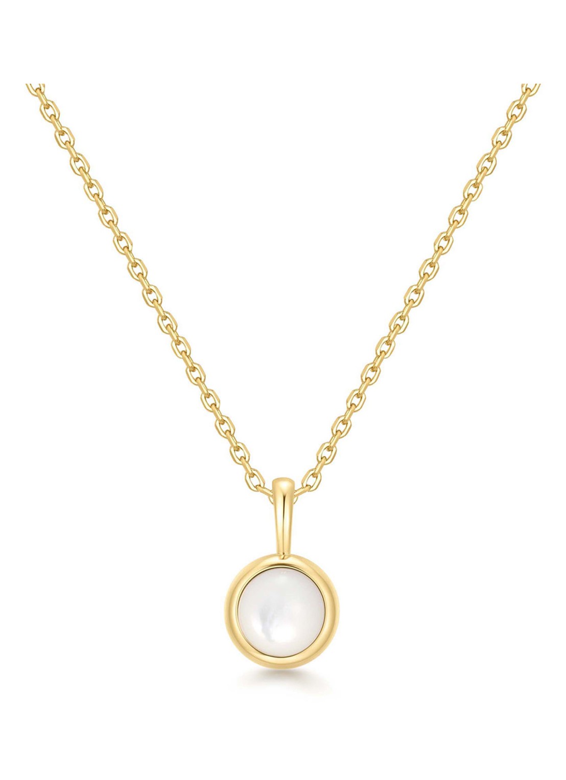 Ania Haie MOP Pendant ketting S verguld - voorkant goud