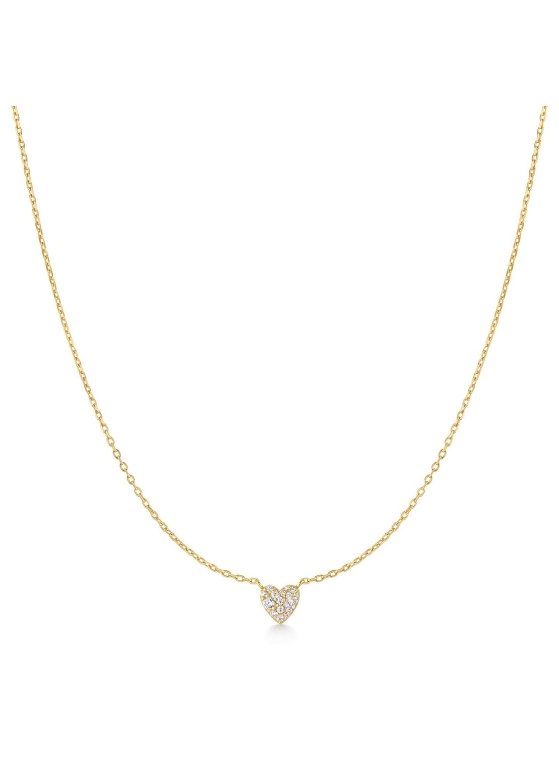 Ania Haie Pavé Heart ketting S verguld  - voorkant goud