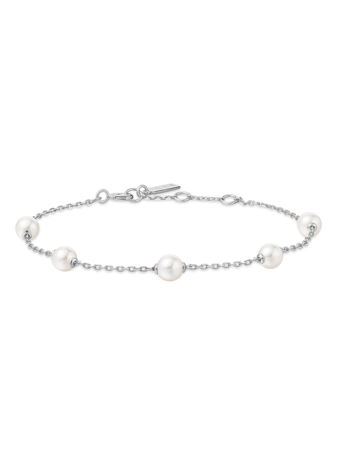 Ania Haie Pearl Station armband van zilver - voorkant zilver
