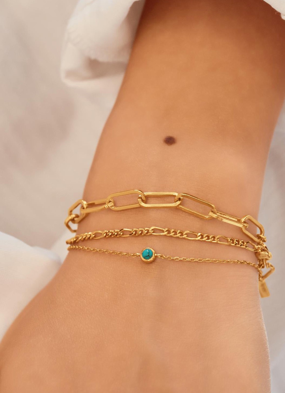 Ania Haie Solitaire armband S verguld - voorkant 2 goud