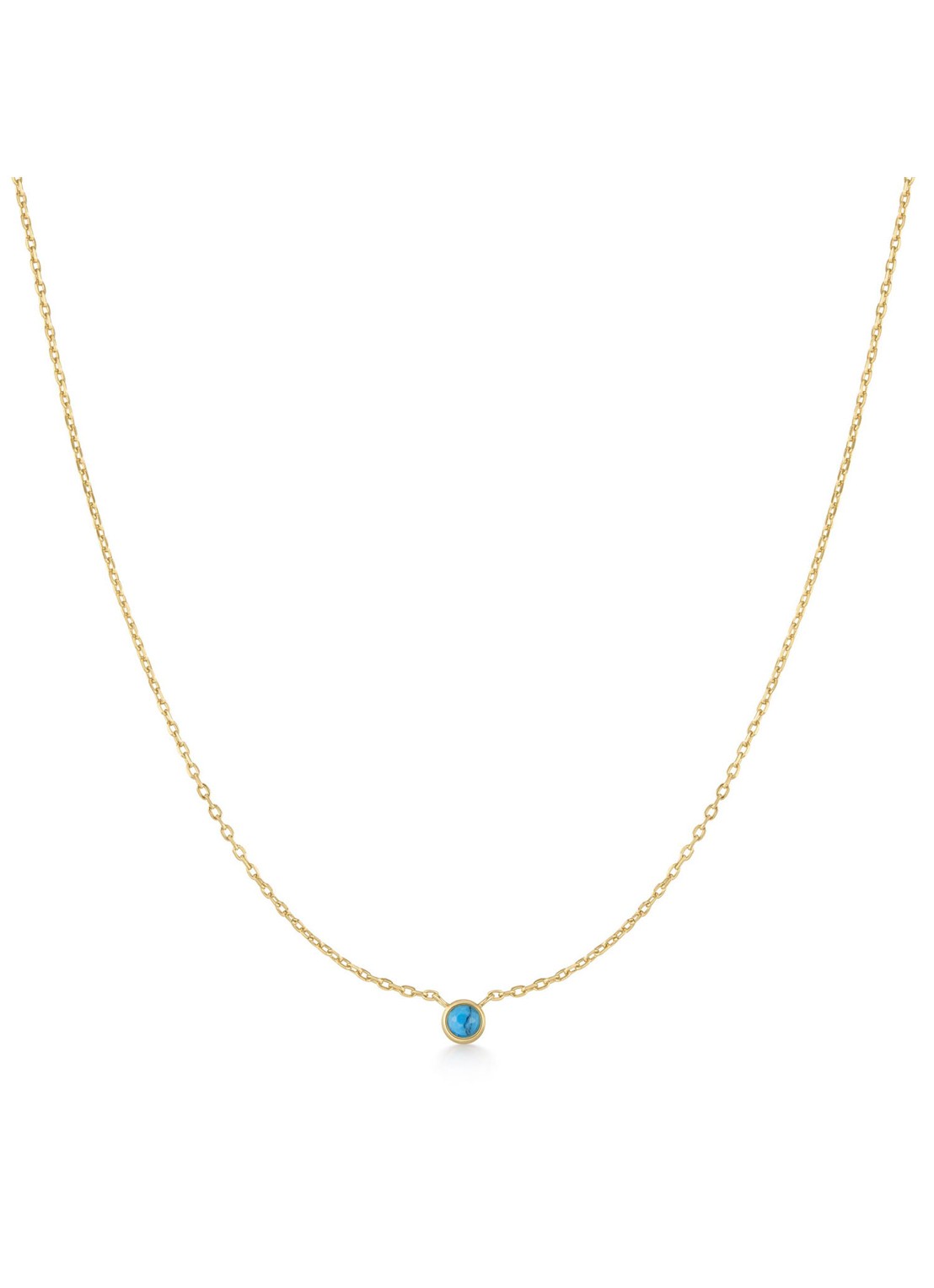 Ania Haie Solitaire ketting S verguld - voorkant goud