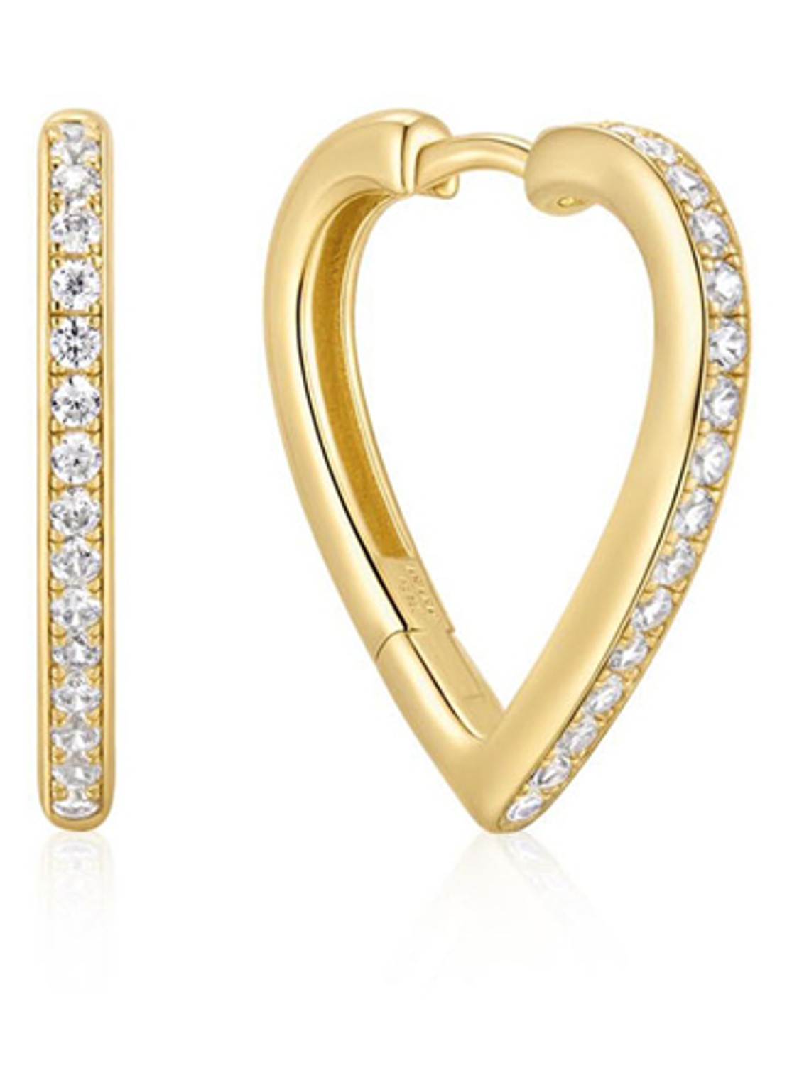Ania Haie Sparkle Heart Hug oorringen - voorkant goud