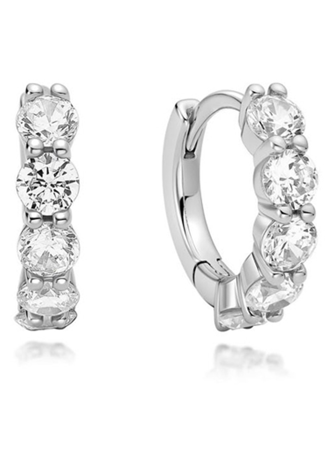 Ania Haie Sparkle Hug oorringen van zilver - voorkant zilver