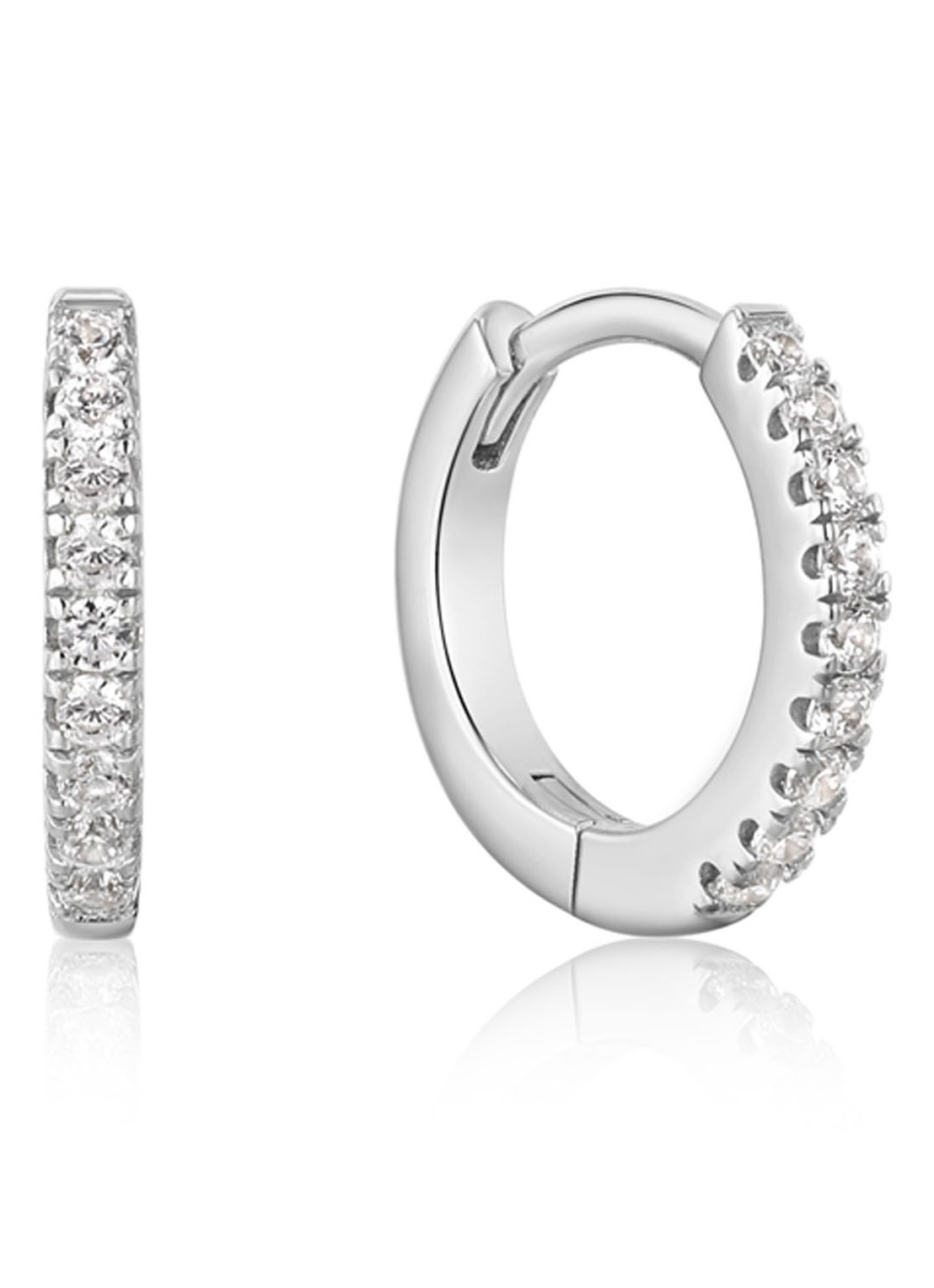 Ania Haie Sparkle Mini oorringen S van zilver met zirkonia - voorkant 3 zilver