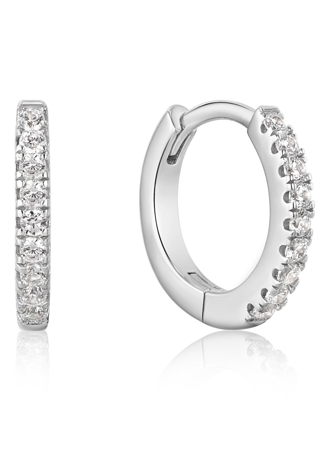 Ania Haie Sparkle Mini oorringen S van zilver met zirkonia - voorkant 4 zilver
