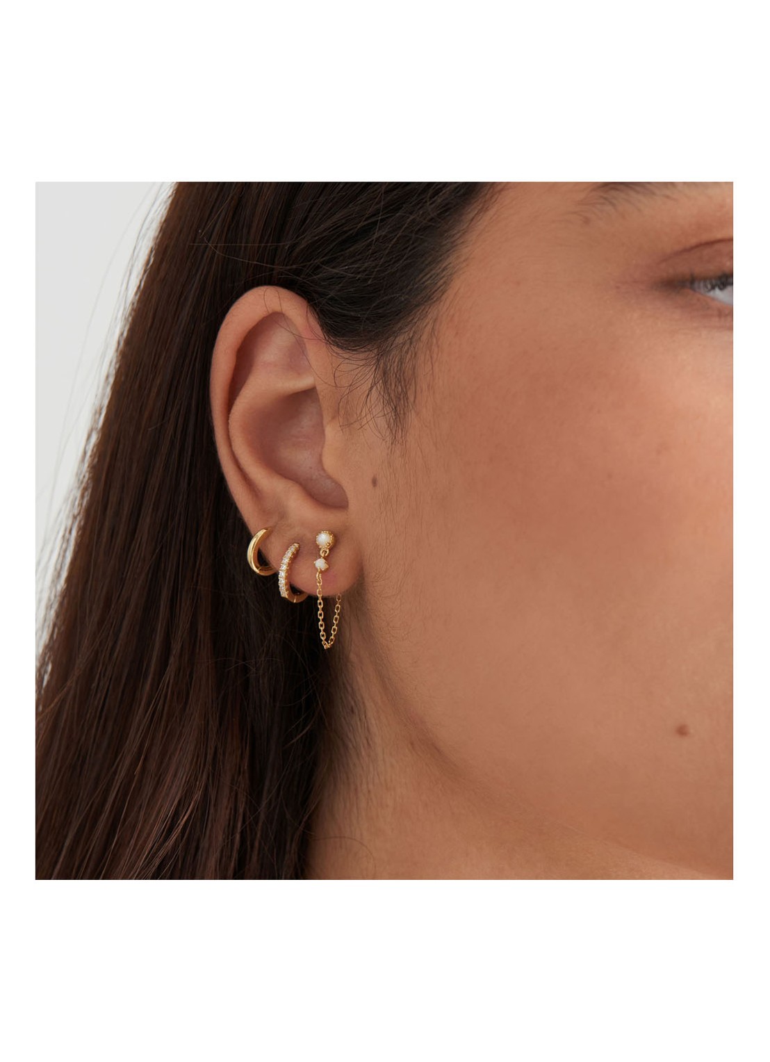 Ania Haie Sparkle Mini oorringen S verguld - detail 2 goud