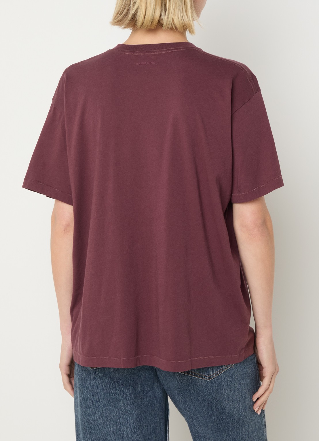 Anine Bing Cade T-shirt met gemêleerd dessin en logoprint - achterkant 3 bruin